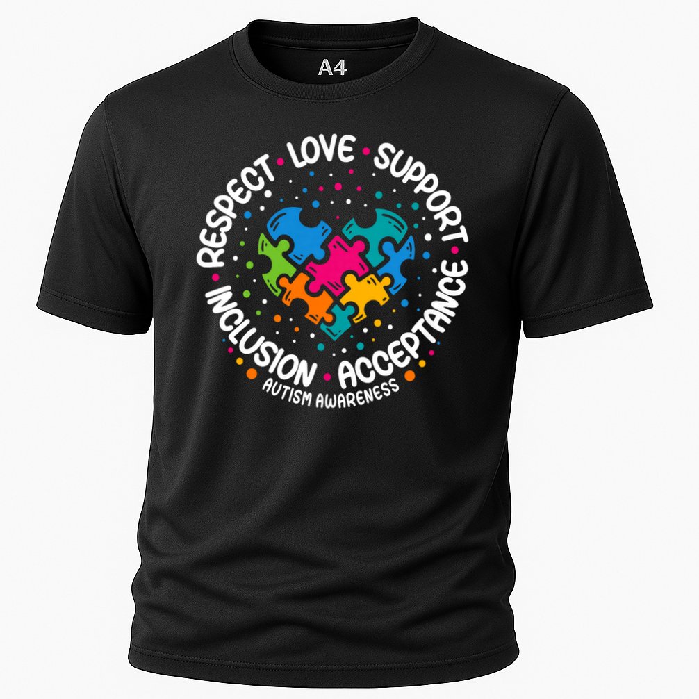 Autism Awareness Respect Love Support Blue Autism Cooling Performance Crew T-Shirt