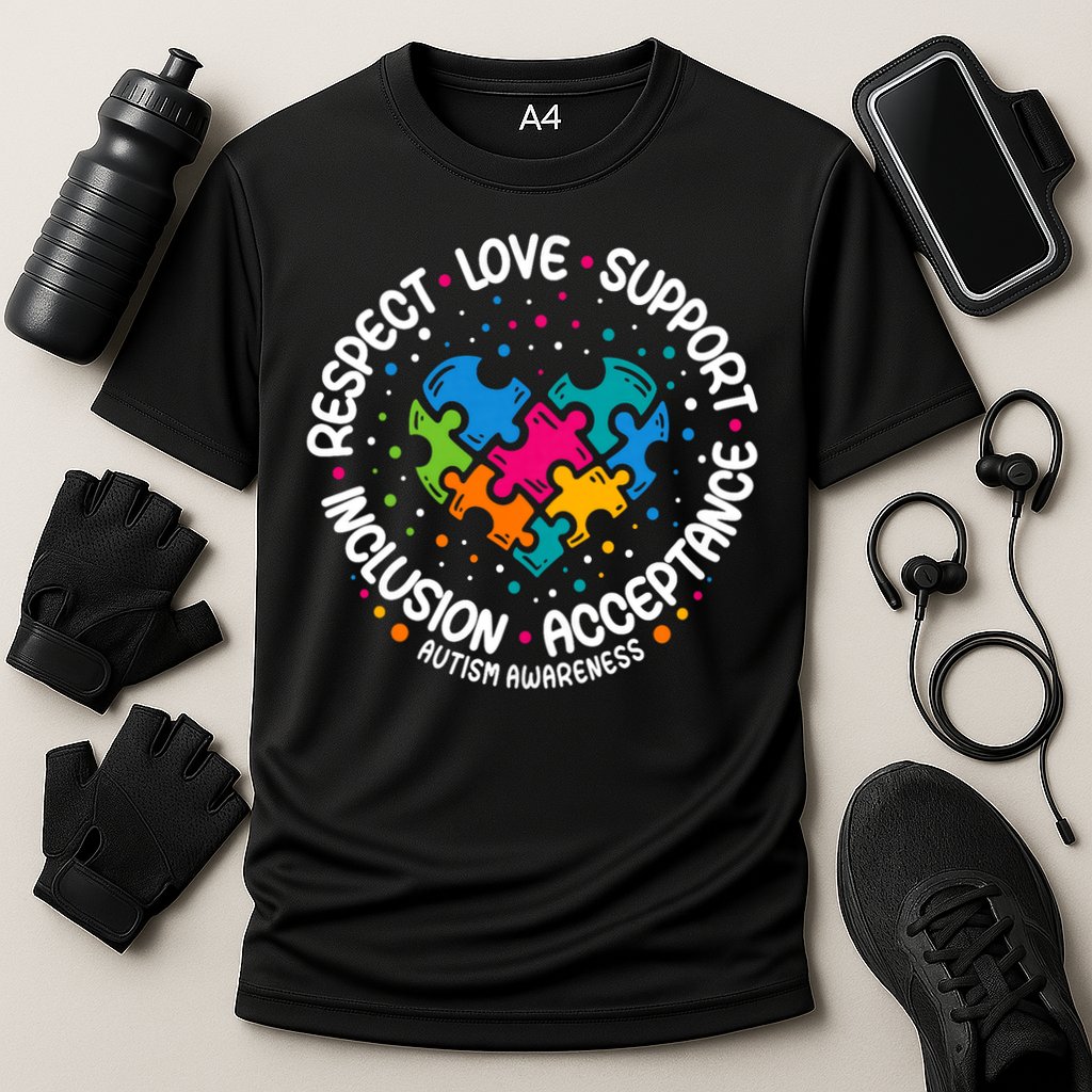 Autism Awareness Respect Love Support Blue Autism Cooling Performance Crew T-Shirt