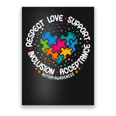 Autism Awareness Respect Love Support Blue Autism Poster