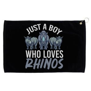 Africa Animal Rhinoceros Lover Just A Who Loves Rhinos Gift Grommeted Golf Towel