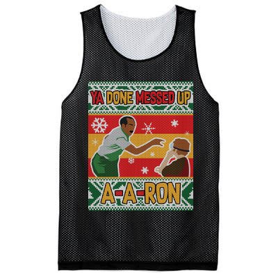 Ya Done Messed Up A A Ron Ugly Christmas Funny Mesh Reversible Basketball Jersey Tank
