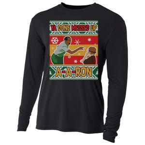 Ya Done Messed Up A A Ron Ugly Christmas Funny Cooling Performance Long Sleeve Crew