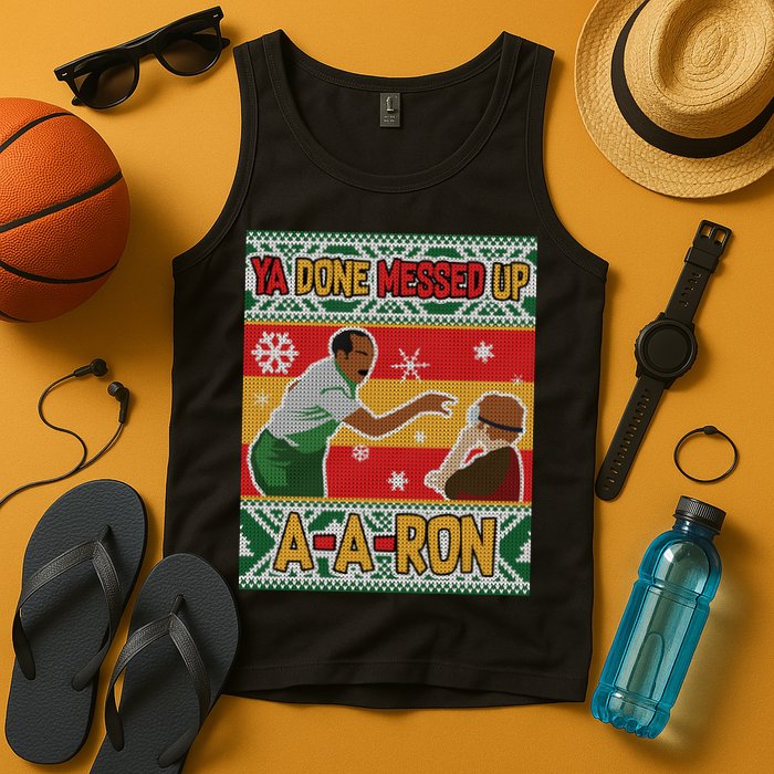Ya Done Messed Up A A Ron Ugly Christmas Funny Tank Top