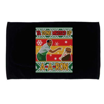 Ya Done Messed Up A A Ron Ugly Christmas Funny Microfiber Hand Towel