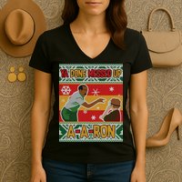 Ya Done Messed Up A A Ron Ugly Christmas Funny Women's V-Neck T-Shirt