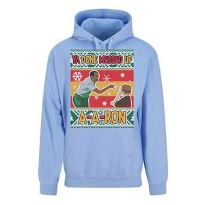 Ya Done Messed Up A A Ron Ugly Christmas Funny Unisex Surf Hoodie