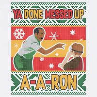 Ya Done Messed Up A A Ron Ugly Christmas Funny Garment-Dyed Sweatshirt