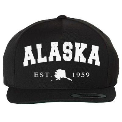 Alaskas AK Retro Vintage Gift Wool Snapback Cap