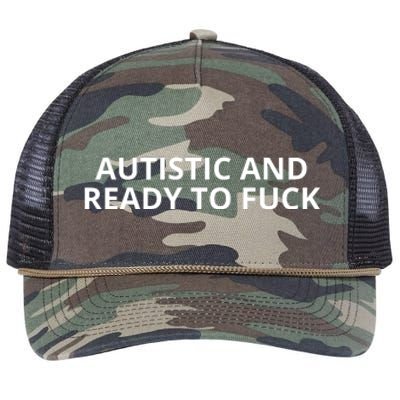 Autistic And Ready To Fuck Retro Rope Trucker Hat Cap