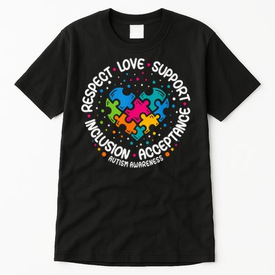Autism Awareness Respect Love Support Blue Autism Tall T-Shirt