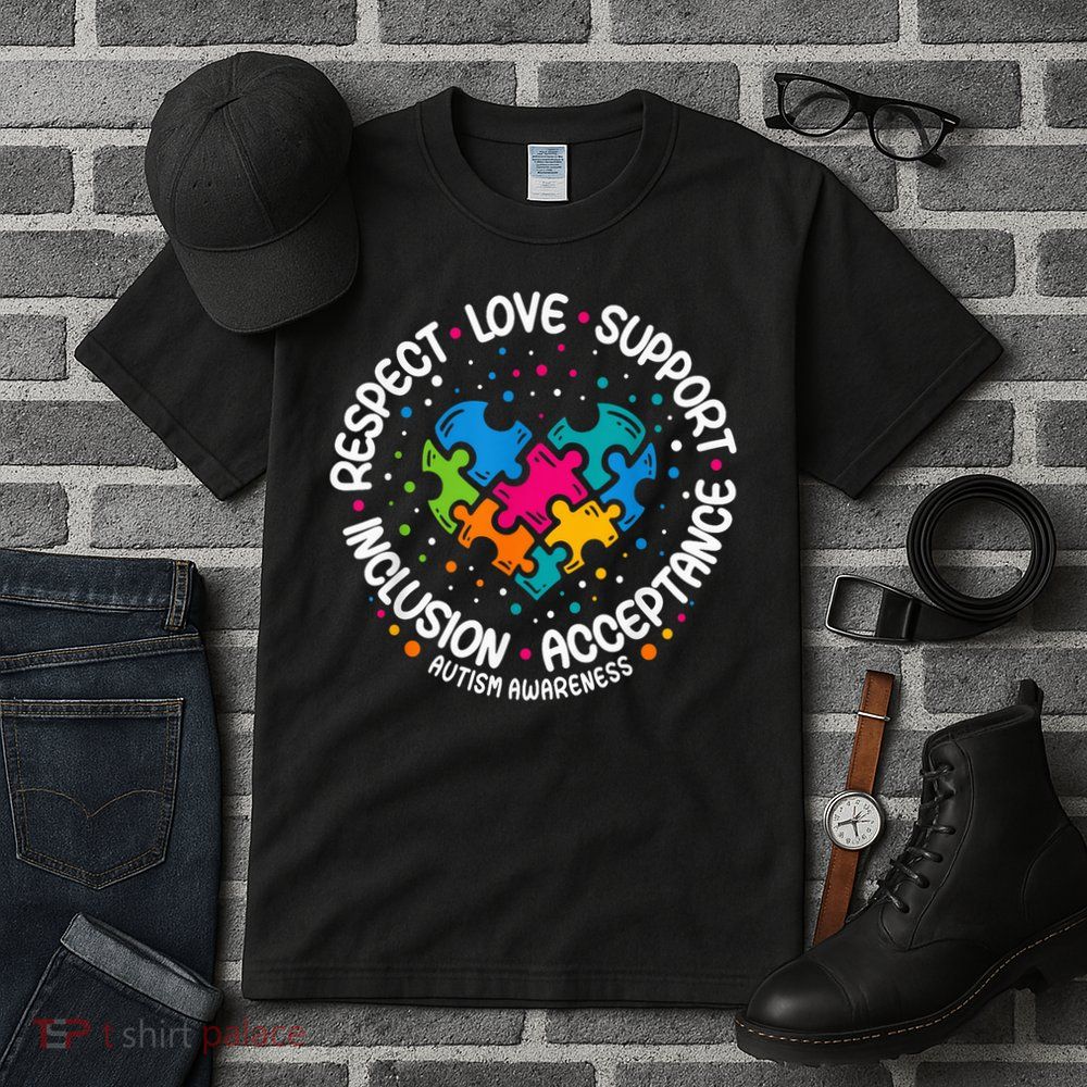 Autism Awareness Respect Love Support Blue Autism Tall T-Shirt