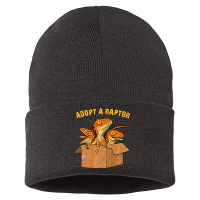 Adopt A Raptor Funny Tee Most Amazing Pets Sustainable Knit Beanie