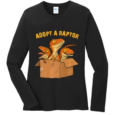 Adopt A Raptor Funny Tee Most Amazing Pets Ladies Long Sleeve Shirt