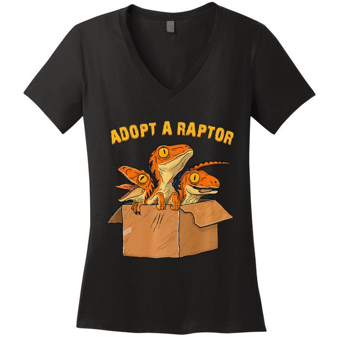 Adopt A Raptor Funny Tee Most Amazing Pets Women's V-Neck T-Shirt