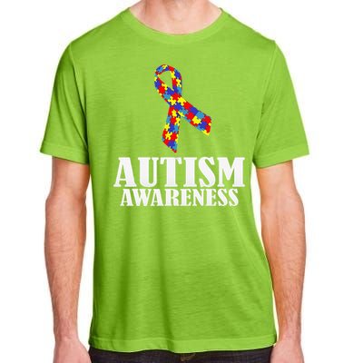 Autism Awareness Ribbon Puzzle Pieces Colors Gift Adult ChromaSoft Performance T-Shirt