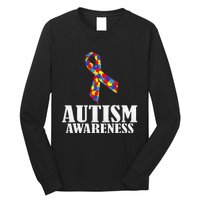 Autism Awareness Ribbon Puzzle Pieces Colors Gift Long Sleeve Shirt