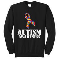 Autism Awareness Ribbon Puzzle Pieces Colors Gift Sweatshirt