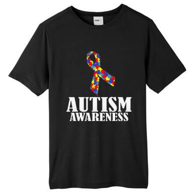 Autism Awareness Ribbon Puzzle Pieces Colors Gift Tall Fusion ChromaSoft Performance T-Shirt