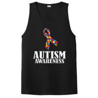 Autism Awareness Ribbon Puzzle Pieces Colors Gift PosiCharge Competitor Tank