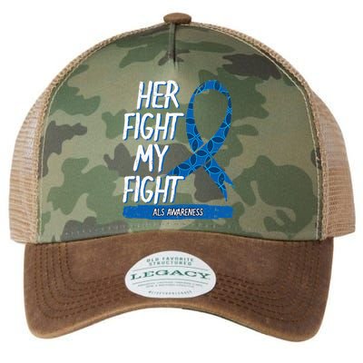 ALS Awareness Ribbon Lou Gehrig's Disease Blue MND Legacy Tie Dye Trucker Hat