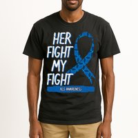 ALS Awareness Ribbon Lou Gehrig's Disease Blue MND Tall T-Shirt