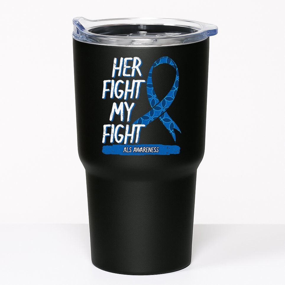 ALS Awareness Ribbon Lou Gehrig's Disease Blue MND Tumbler
