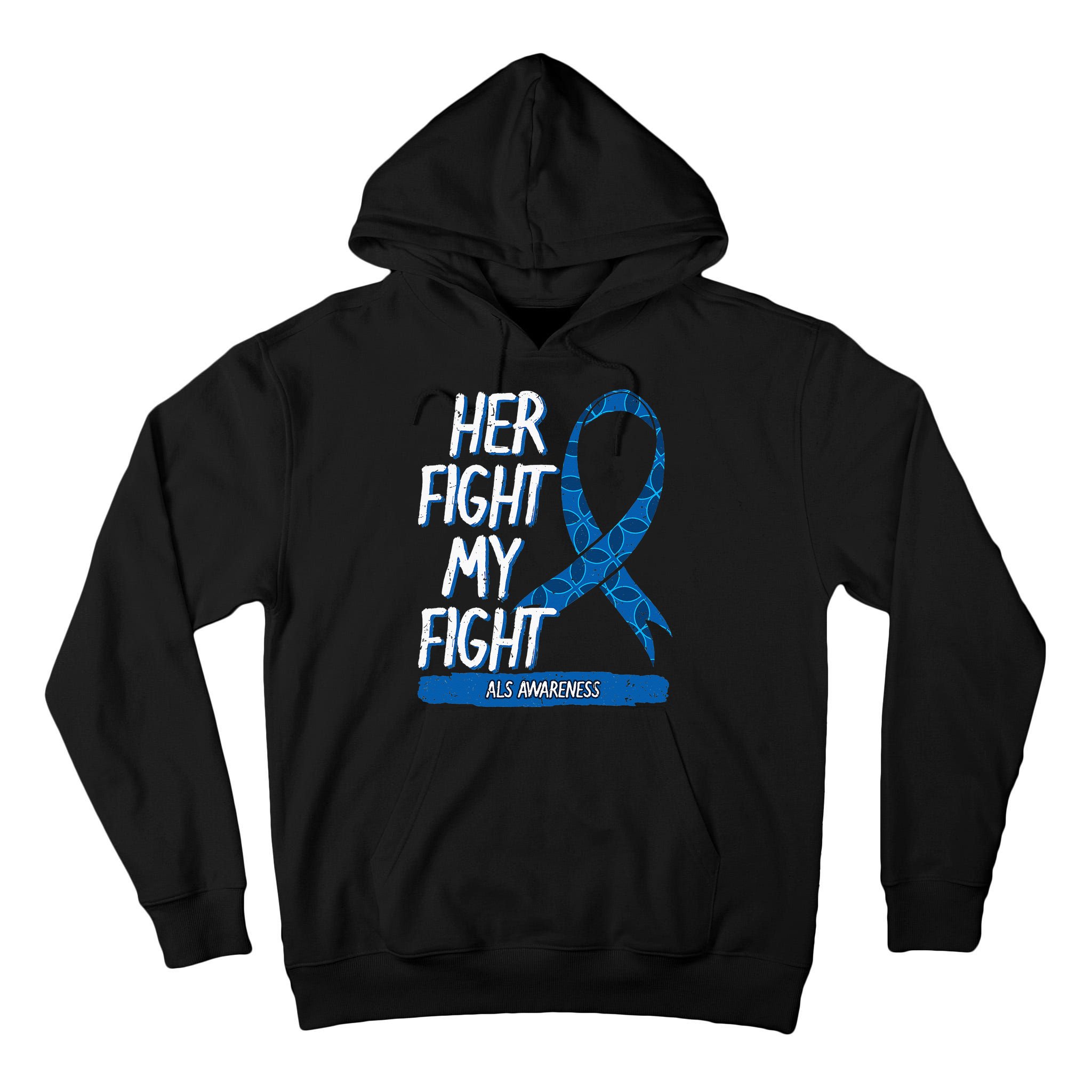 ALS Awareness Ribbon Lou Gehrig's Disease Blue MND Tall Hoodie