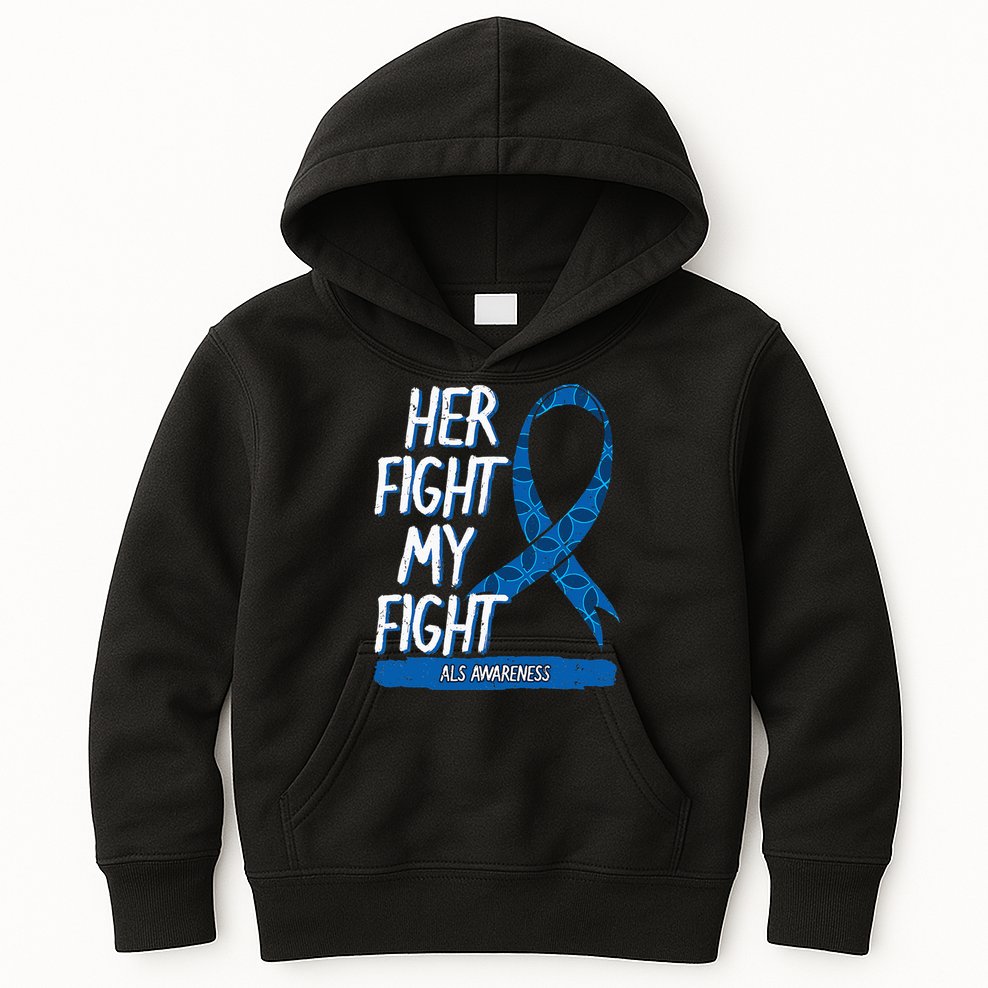 ALS Awareness Ribbon Lou Gehrig's Disease Blue MND Kids Hoodie