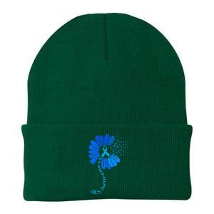 Als Awareness Ribbon Sunflower funny support squad Knit Cap Winter Beanie