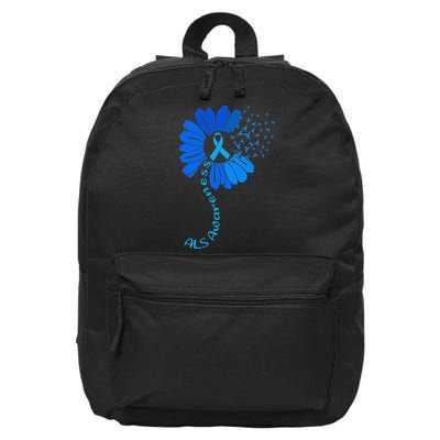 Als Awareness Ribbon Sunflower funny support squad 16 in Basic Backpack