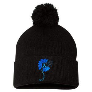 Als Awareness Ribbon Sunflower funny support squad Pom Pom 12in Knit Beanie