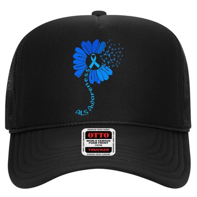 Als Awareness Ribbon Sunflower funny support squad Trucker Hat