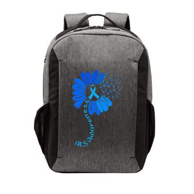 Als Awareness Ribbon Sunflower funny support squad Vector Backpack