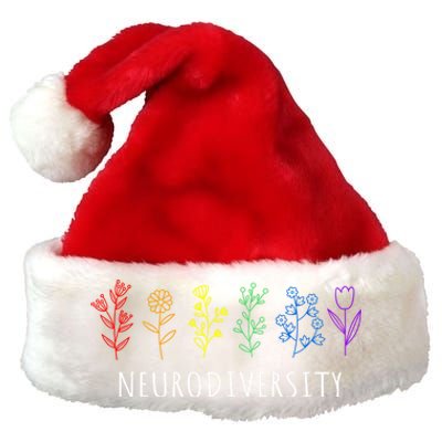 Autism Awareness Rainbow Neurodiversity Autistic Pride Gift Premium Christmas Santa Hat