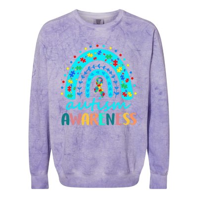 Autism Awareness Rainbow Puzzle Autism Awareness Month Colorblast Crewneck Sweatshirt