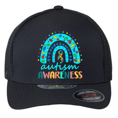 Autism Awareness Rainbow Puzzle Autism Month Flexfit Unipanel Trucker Cap