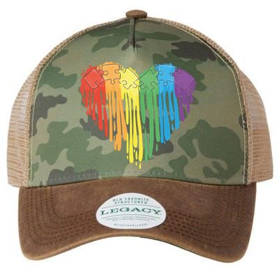 Autism Awareness Rainbow Puzzle Heart Legacy Tie Dye Trucker Hat