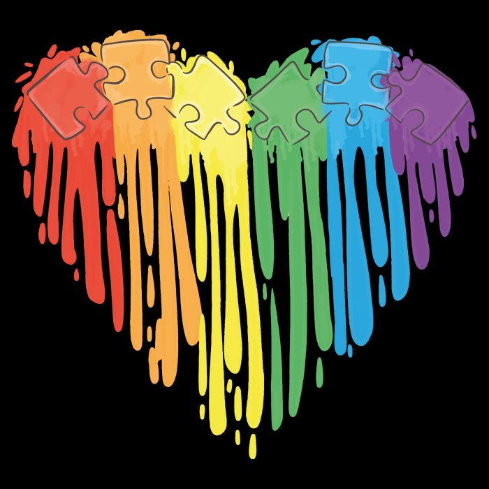 Autism Awareness Rainbow Puzzle Heart Backpack