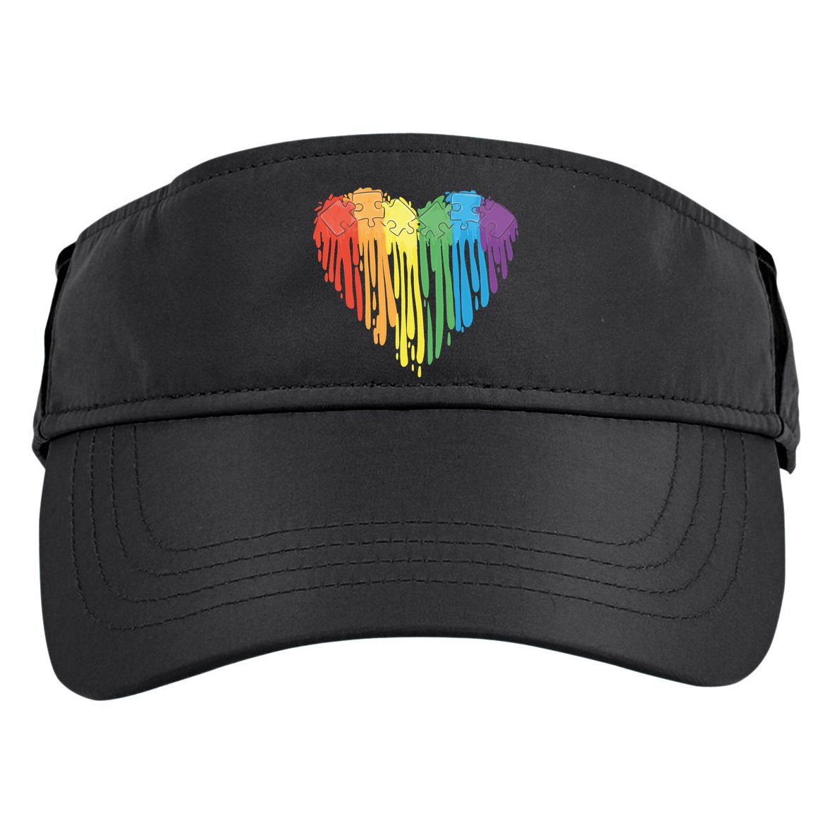 Autism Awareness Rainbow Puzzle Heart Adult Drive Performance Visor