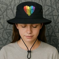 Autism Awareness Rainbow Puzzle Heart Bucket Hat