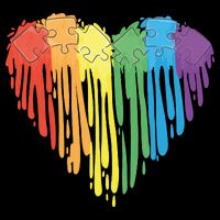 Autism Awareness Rainbow Puzzle Heart Drawstring Bag
