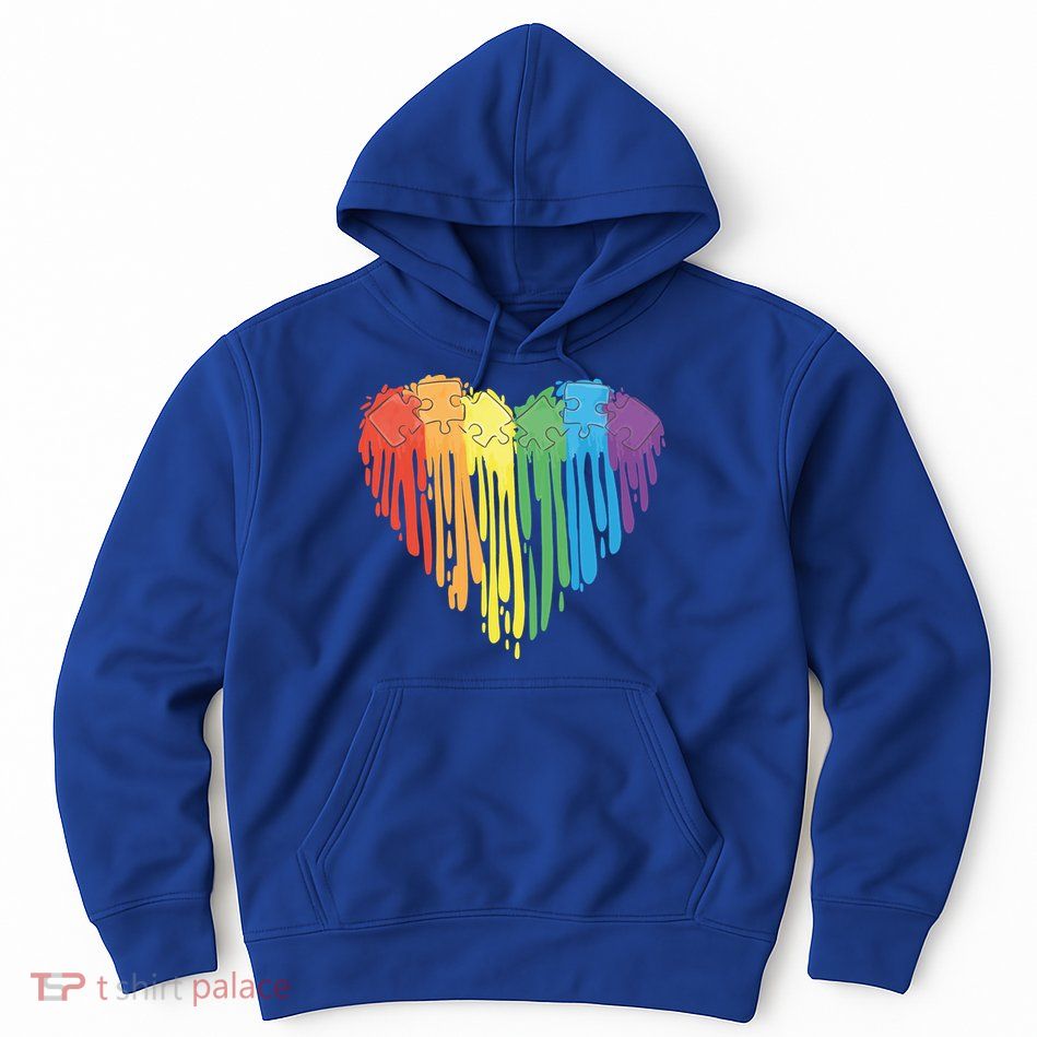 Autism Awareness Rainbow Puzzle Heart Hoodie