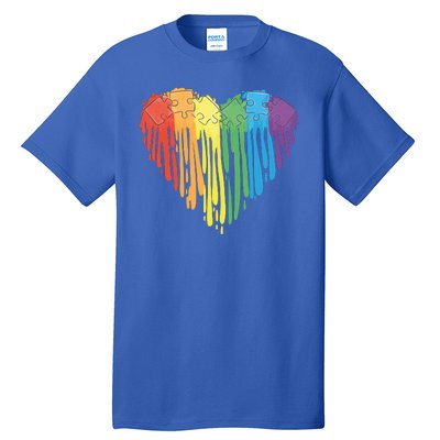 Autism Awareness Rainbow Puzzle Heart Tall T-Shirt