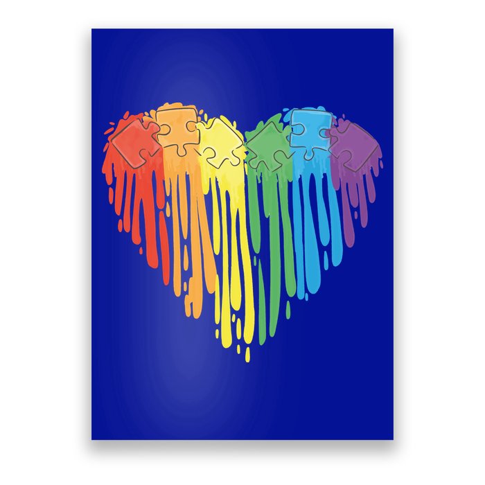 Autism Awareness Rainbow Puzzle Heart Poster