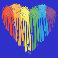 Autism Awareness Rainbow Puzzle Heart Poster