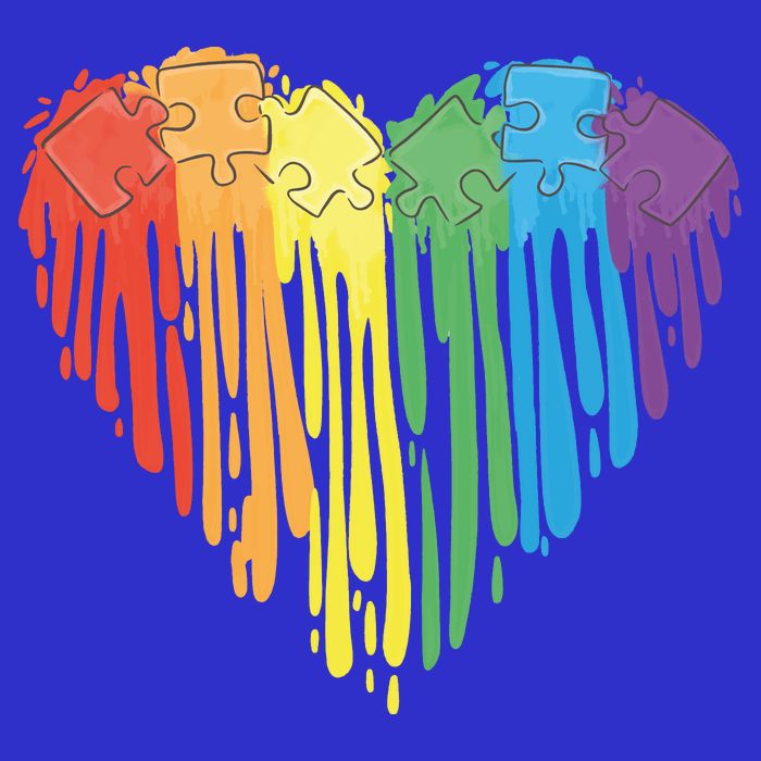 Autism Awareness Rainbow Puzzle Heart Kids T-Shirt