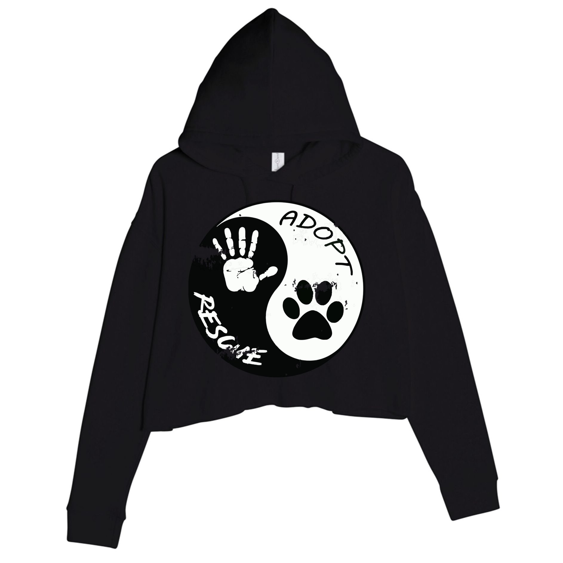 Adopt And Rescue Animal For Animal Foster Shelters Crop Fleece Hoodie