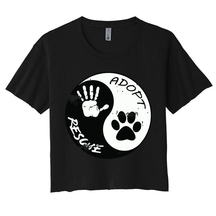 Adopt And Rescue Animal For Animal Foster Shelters Women's Crop Top Tee