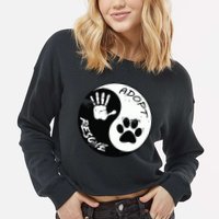 Adopt And Rescue Animal For Animal Foster Shelters Cropped Pullover Crew