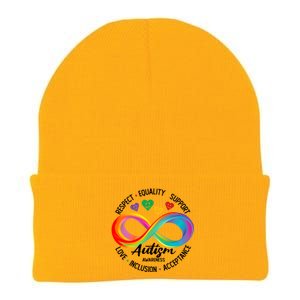 Autism Awareness Respect Equality Support Love Inclusion Funny Gift Knit Cap Winter Beanie